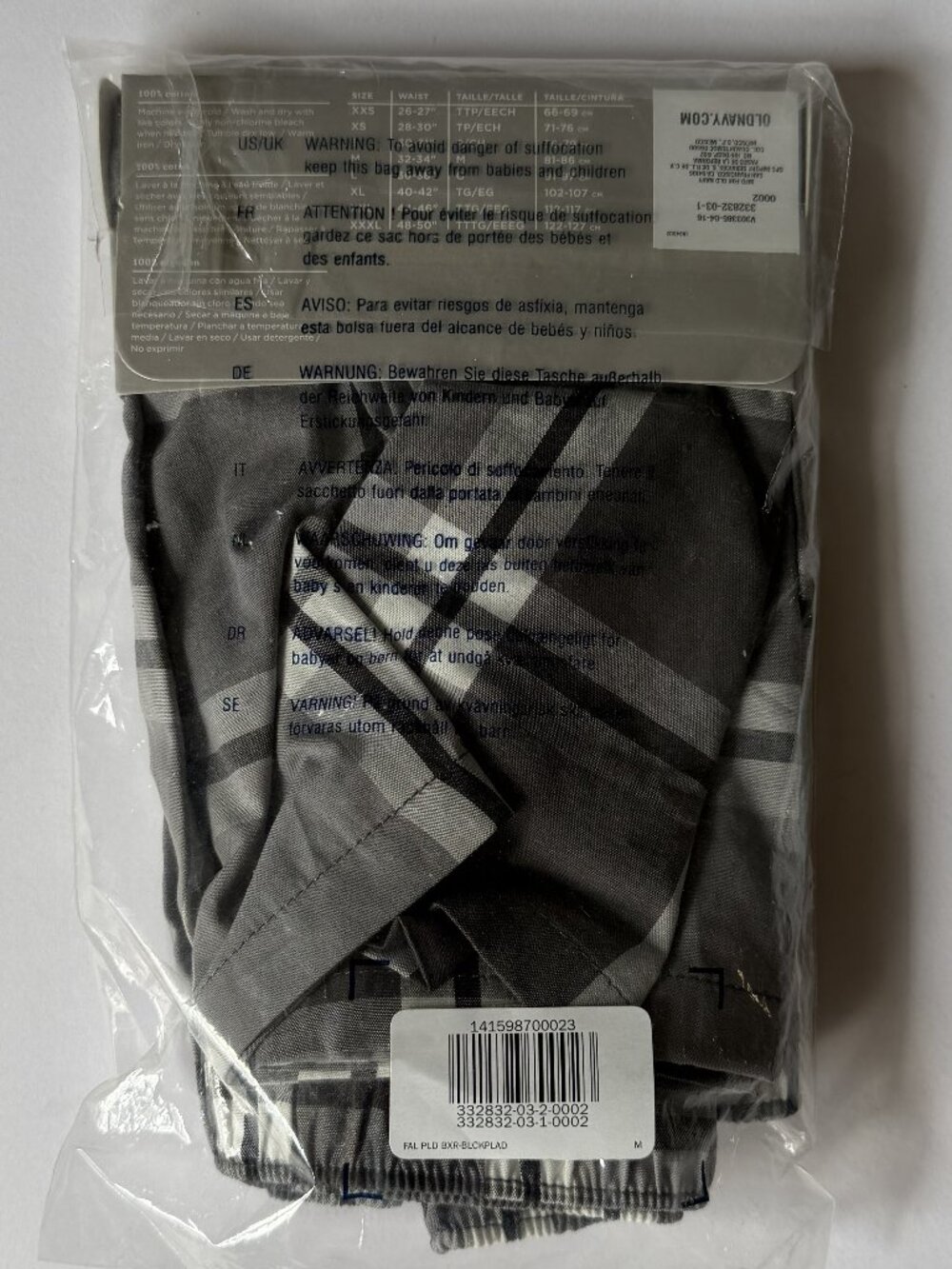 OLD NAVY Bundle 6-Piece Men's M Boxers 100% COTTON Woven Blue & Grey Plaids NEW - Picture 6 of 14